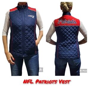 NFL New England Quilted Red & Blue Patriots Women's Vest size Small 🏈